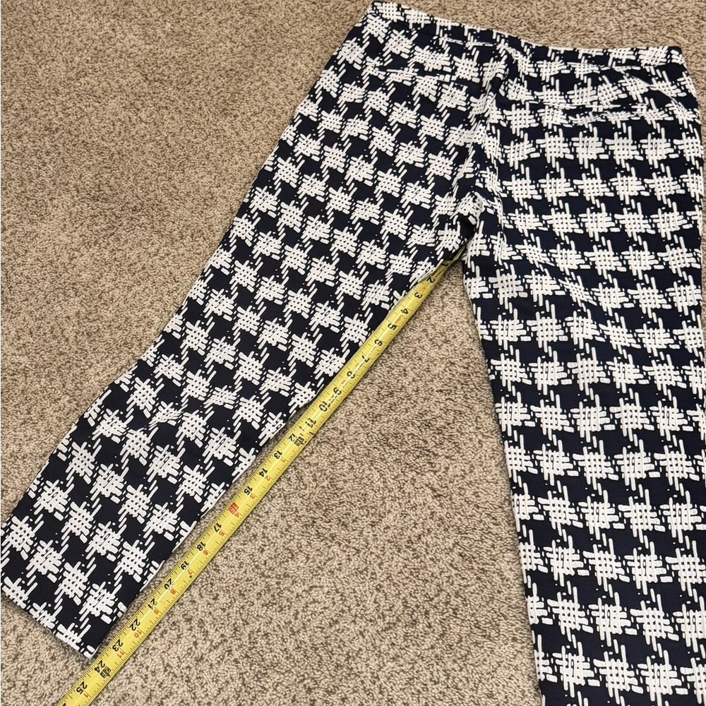 Zara Basic Navy Houndstooth Slim Ankle Pants | Y2… - image 10